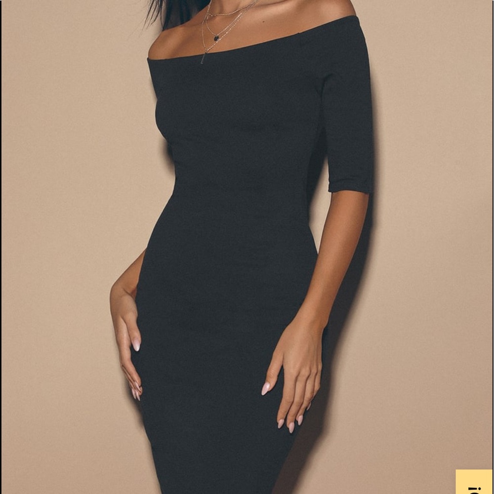 Lulu’s - black off the shoulder midi dress
